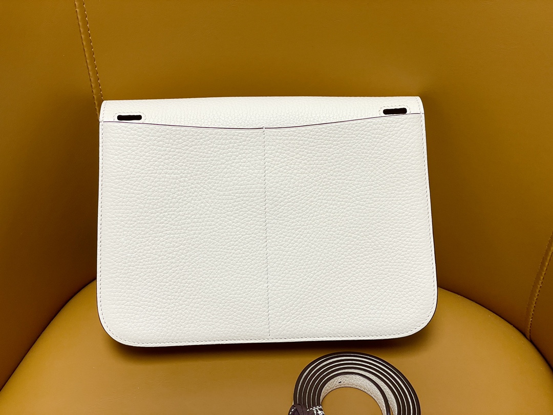 Halzan25 cream white inside spelling sesame color silver buckle TC leather