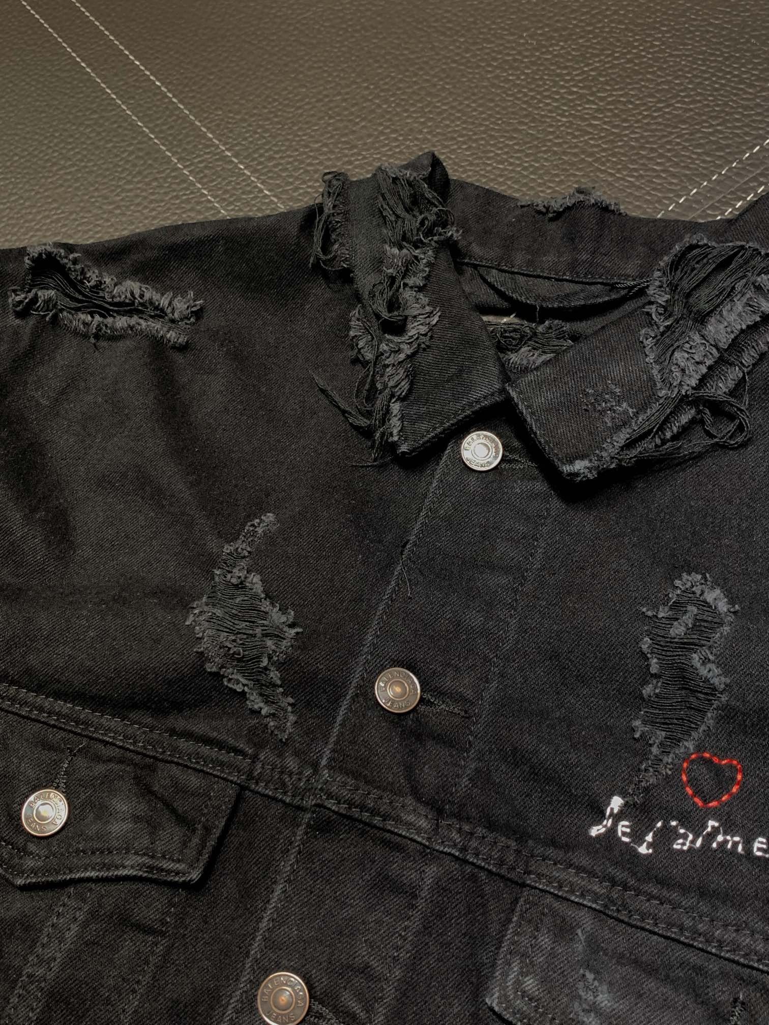 Balenciaga ripped denim jacket