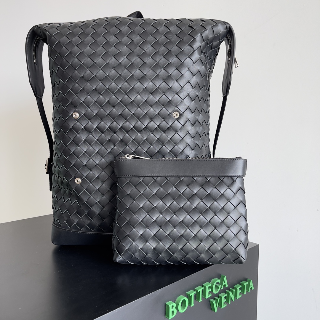 Bottega Veneta BV Woven Shoulder Bag Black #653118