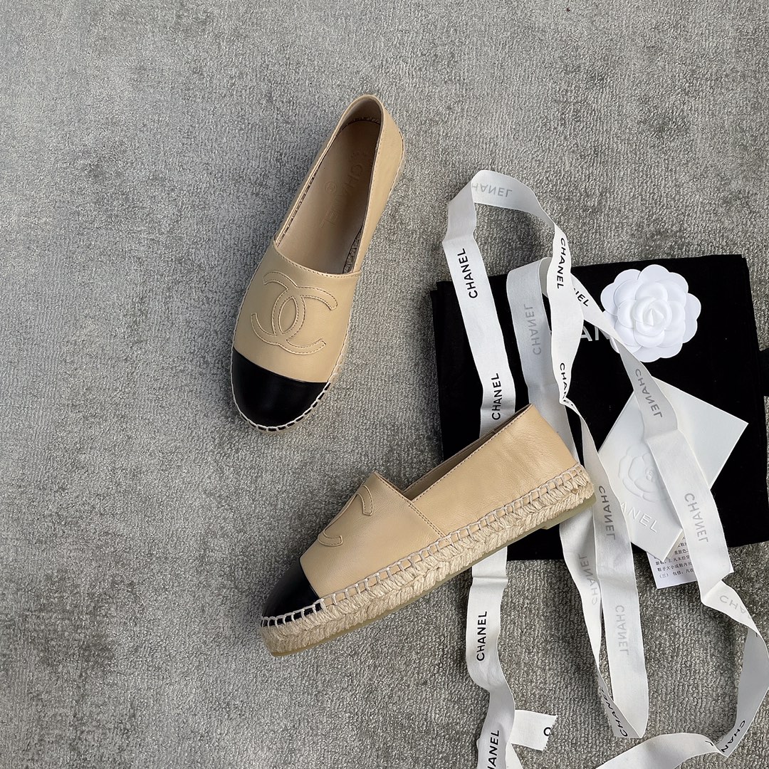 CHANEL fisherman shoes custom mixed sheepskin imported leather embryo leather upper soft inner cushion sheepskin