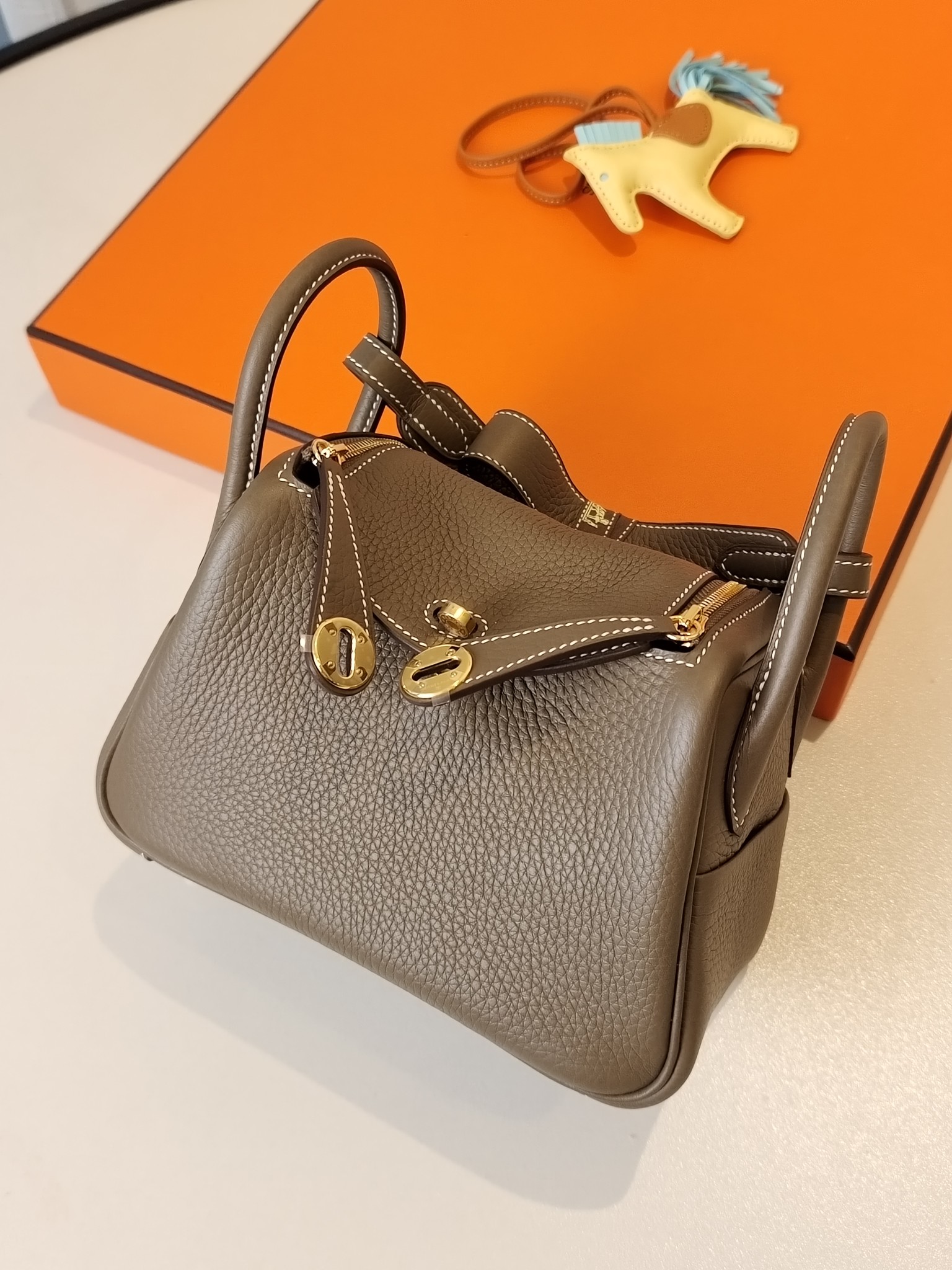 mini lindy elephant grey counter clemence leather