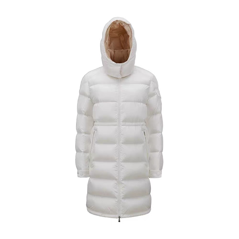 Moncler long wide down jacket for women-White