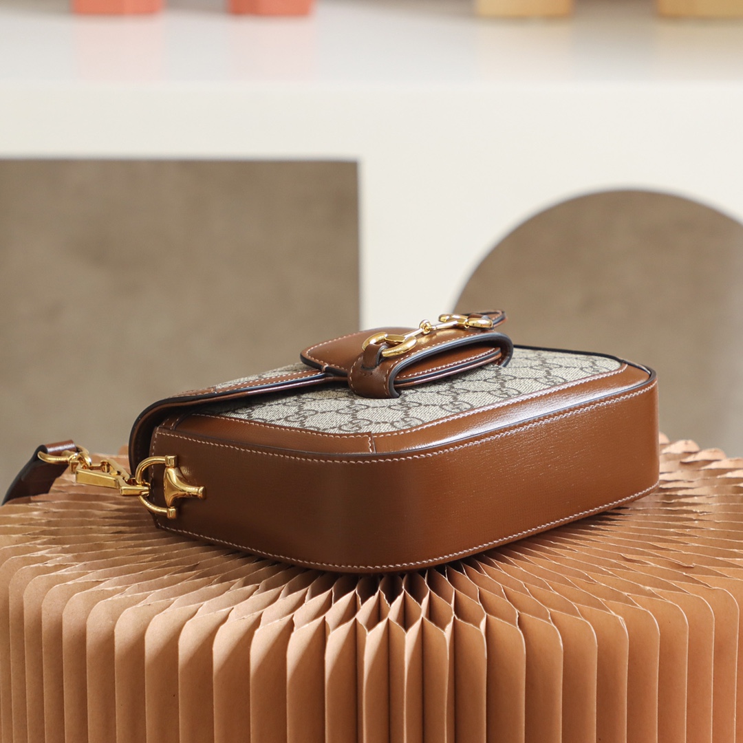 GUCCI 𝟭𝟵𝟱𝟱 𝙈𝙞𝙣𝙞 Horsebit Buckle Series Genuine Leather #658574#