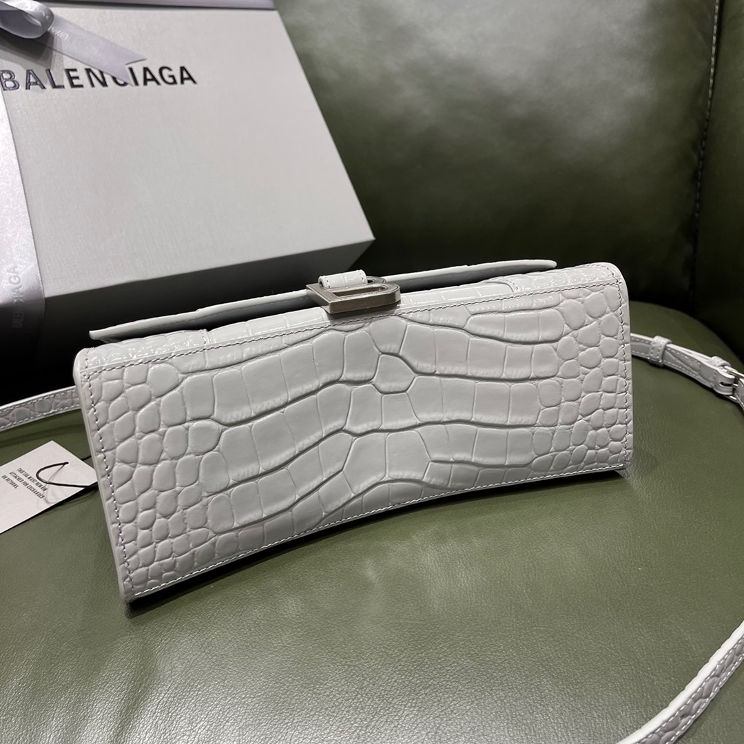 BALENCIAGA 𝐇𝐨𝐮𝐫𝐠𝐥𝐚𝐬𝐬𝐬 𝐒 crocodile-textured cowhide