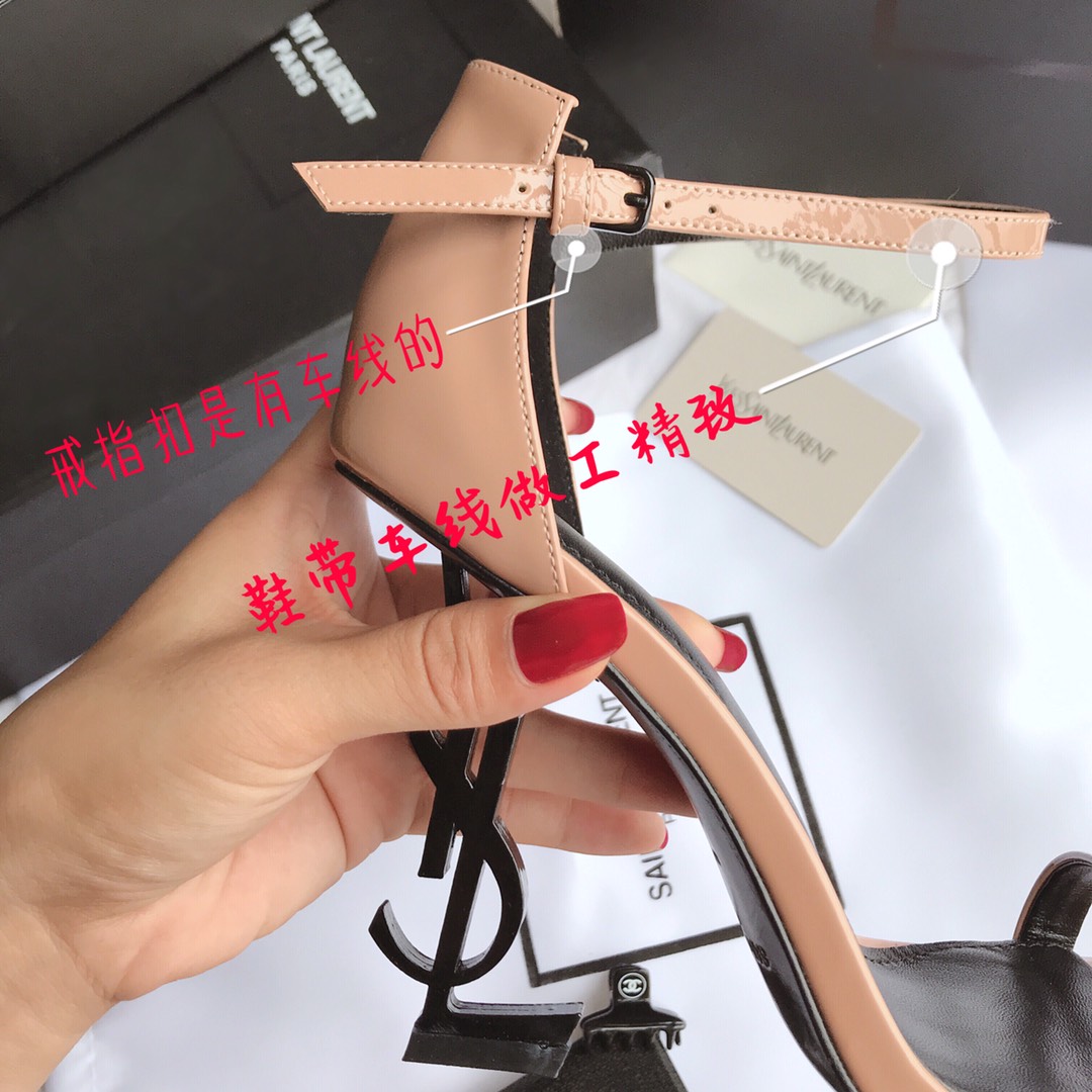 Saint Laurent 2020 newest Opyum sandals high heel sandals original open mold leather outsole