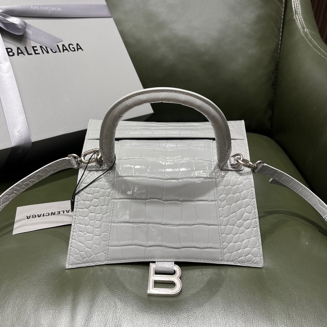 BALENCIAGA 𝐇𝐨𝐮𝐫𝐠𝐥𝐚𝐬𝐬𝐬 𝐒 crocodile-textured cowhide