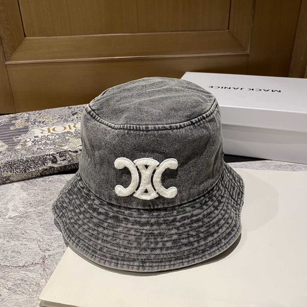 [CELINE Celine] 2023 new denim made of old fisherman hat