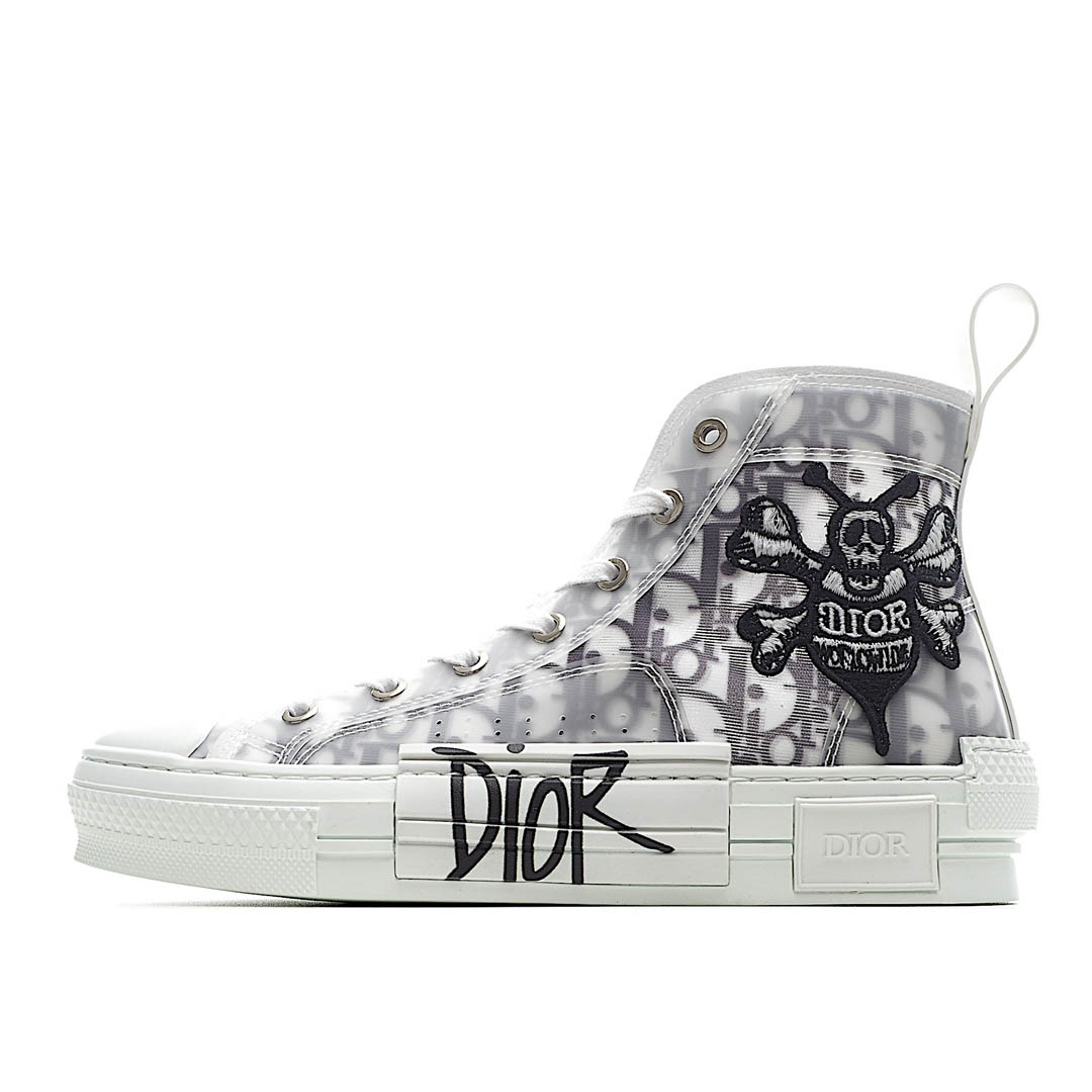 Dior B23 Oblique Slip-on Low Top Sneakers Sheer Print Sneakers