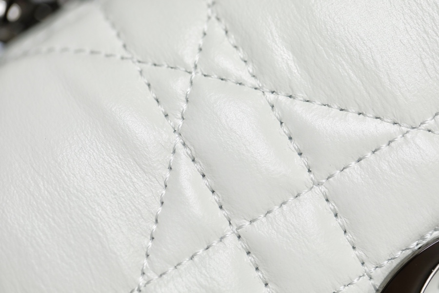 ▪️ DIOR CARO White Gunmetal Buckle DR-061