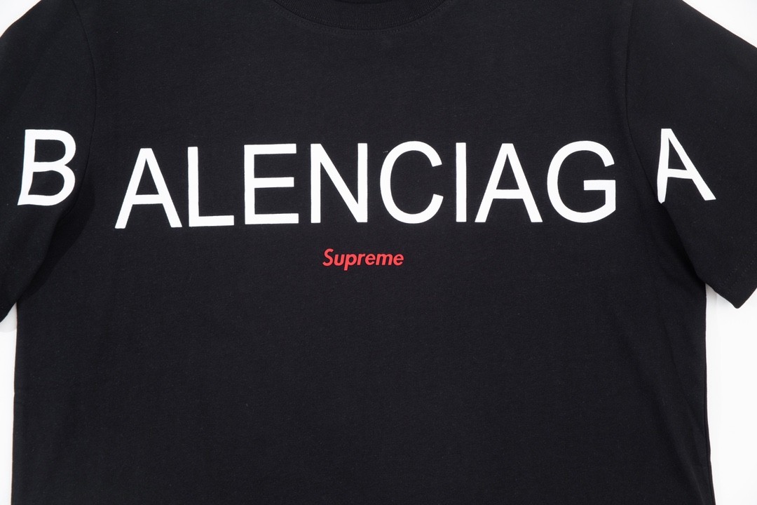 Balenciaga × Supreme 2023 Fall Spring/summer collection simple double LOGOT shirts
