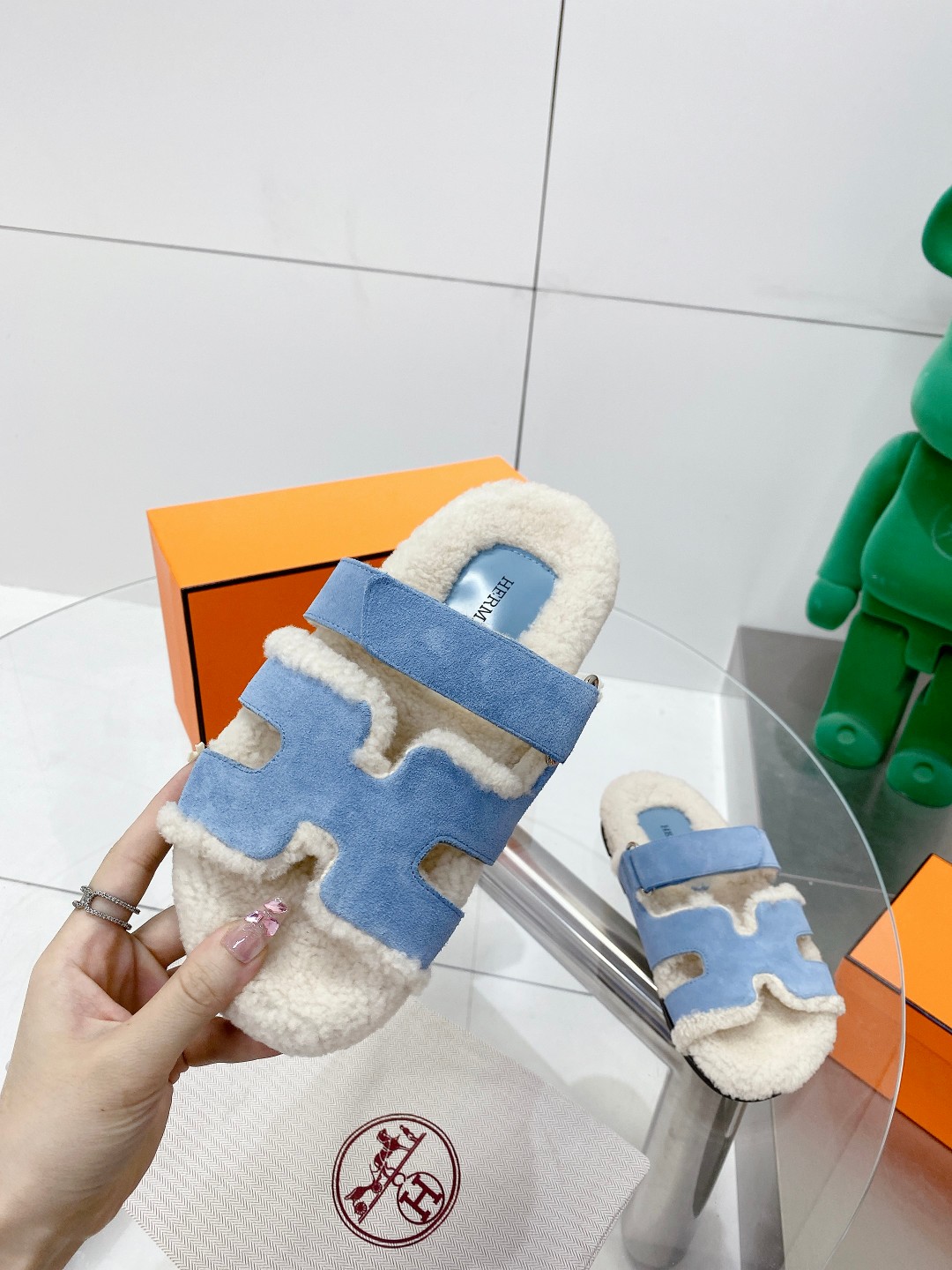Hermes teddy fur uncle shoes