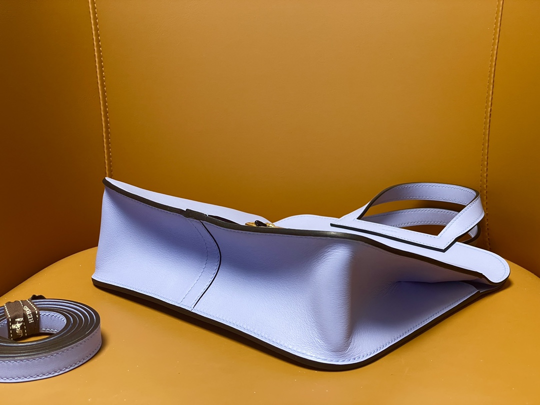 Halzan25 gold buckle candy blue swift leather