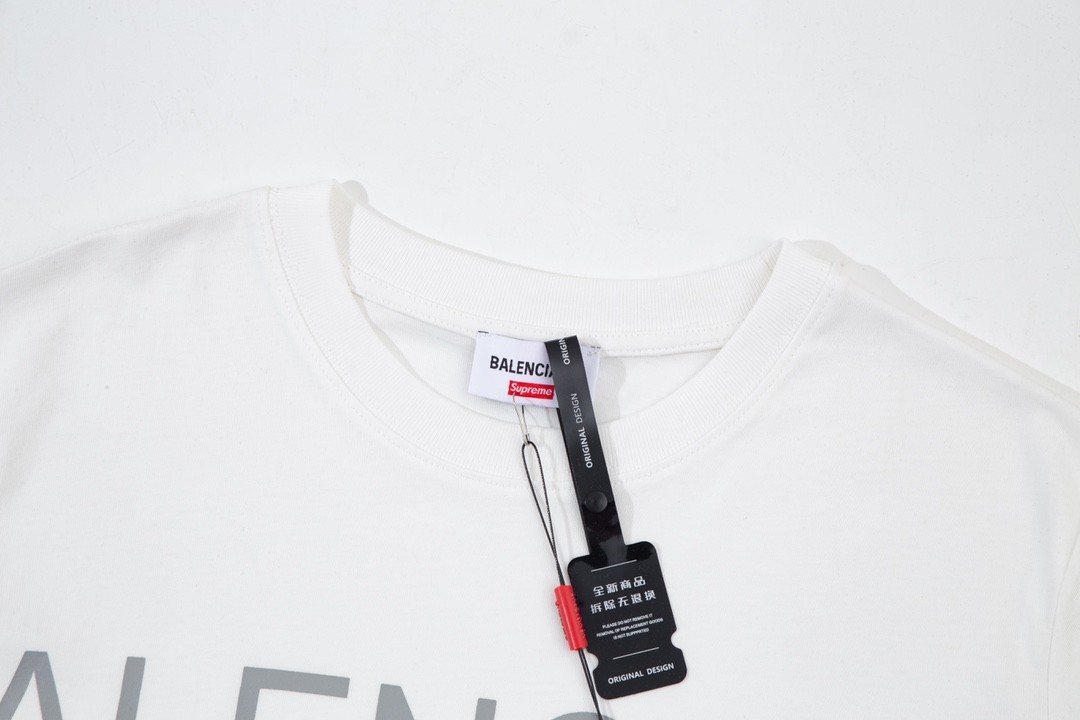 Balenciaga × Supreme 2023 Fall Spring/summer collection simple double LOGOT shirts