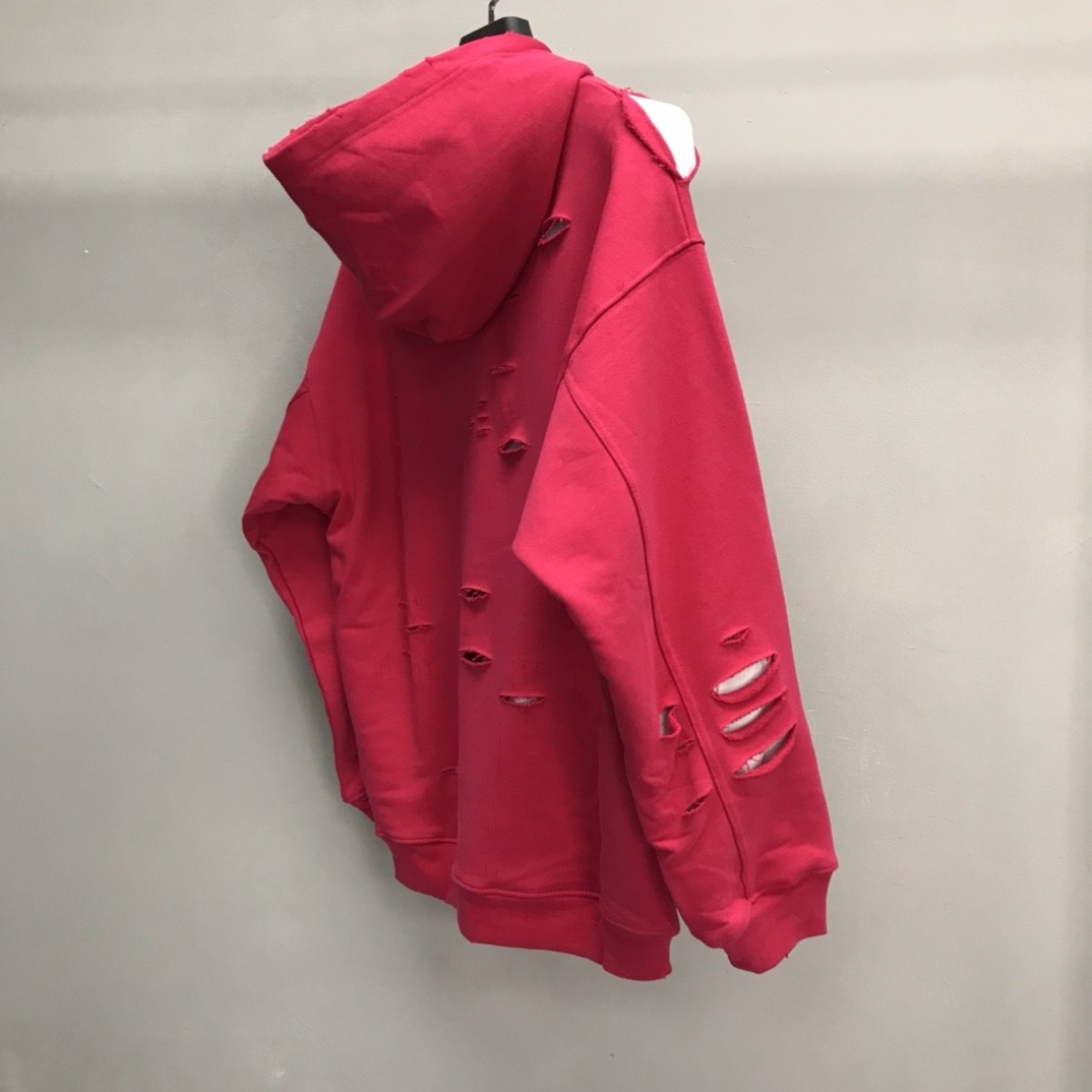 Balenciaga ripped double layer hoodie