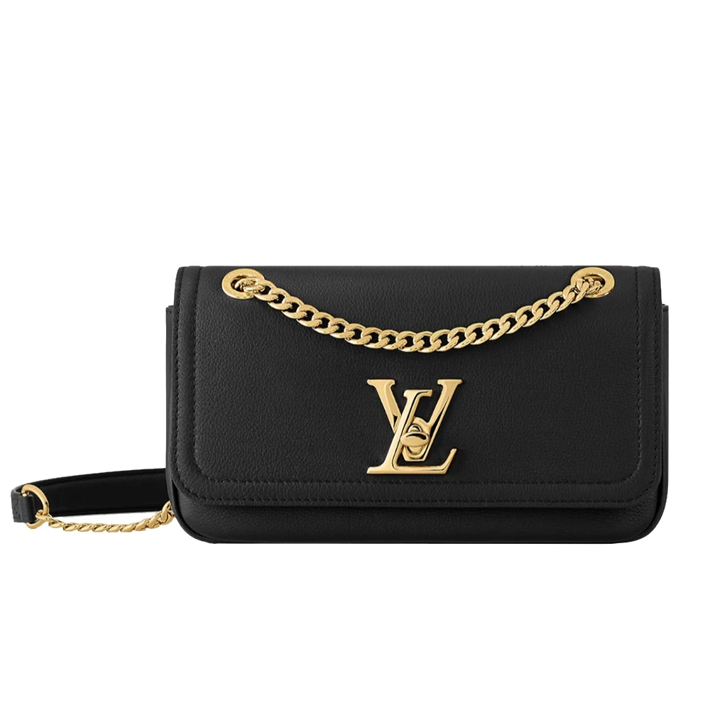 Louis Vuitton Lockme Chain Bag East West Black Calf