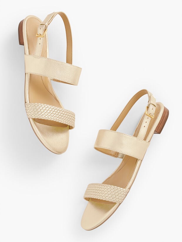 Keri Braid Metallic Sandals GOLD