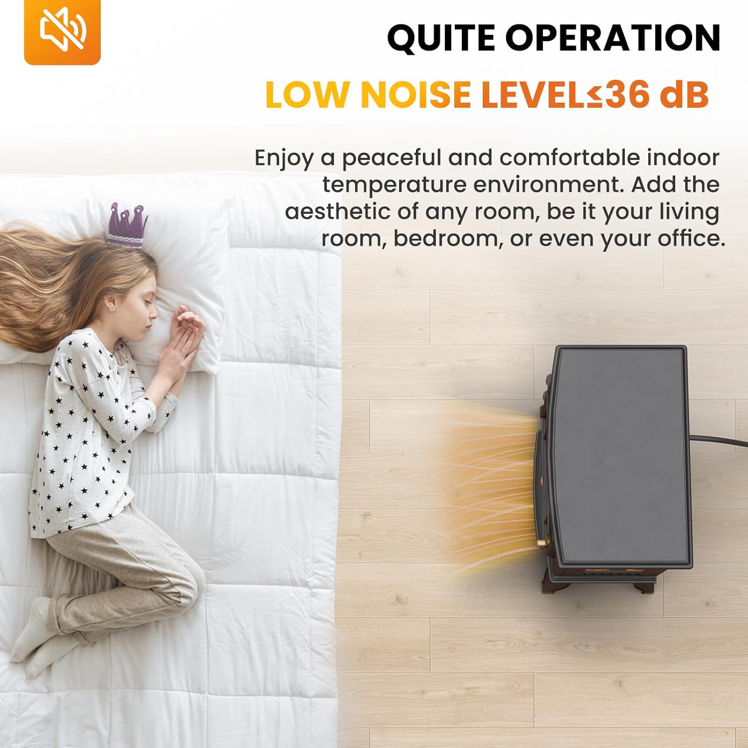 VEXON Electric Fireplace Heater,1000W/1500W Electric Infrared Quartz Fireplace, 22” Freestanding Stove Heater with Realistic Flame, Portable Fireplace, Electric Fireplace Heater for Indoor use