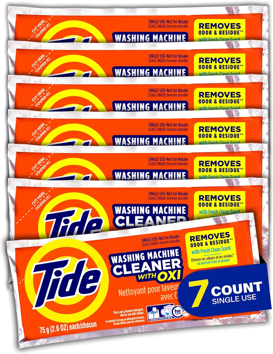 Washing Machine Cleaner by Tide, Washer Machine Cleaner with Oxi for Front and Top Loader Washer Machines, Deep Cleaning Residue & Odor Eliminator, 5 Month Supply (Packaging May Vary)