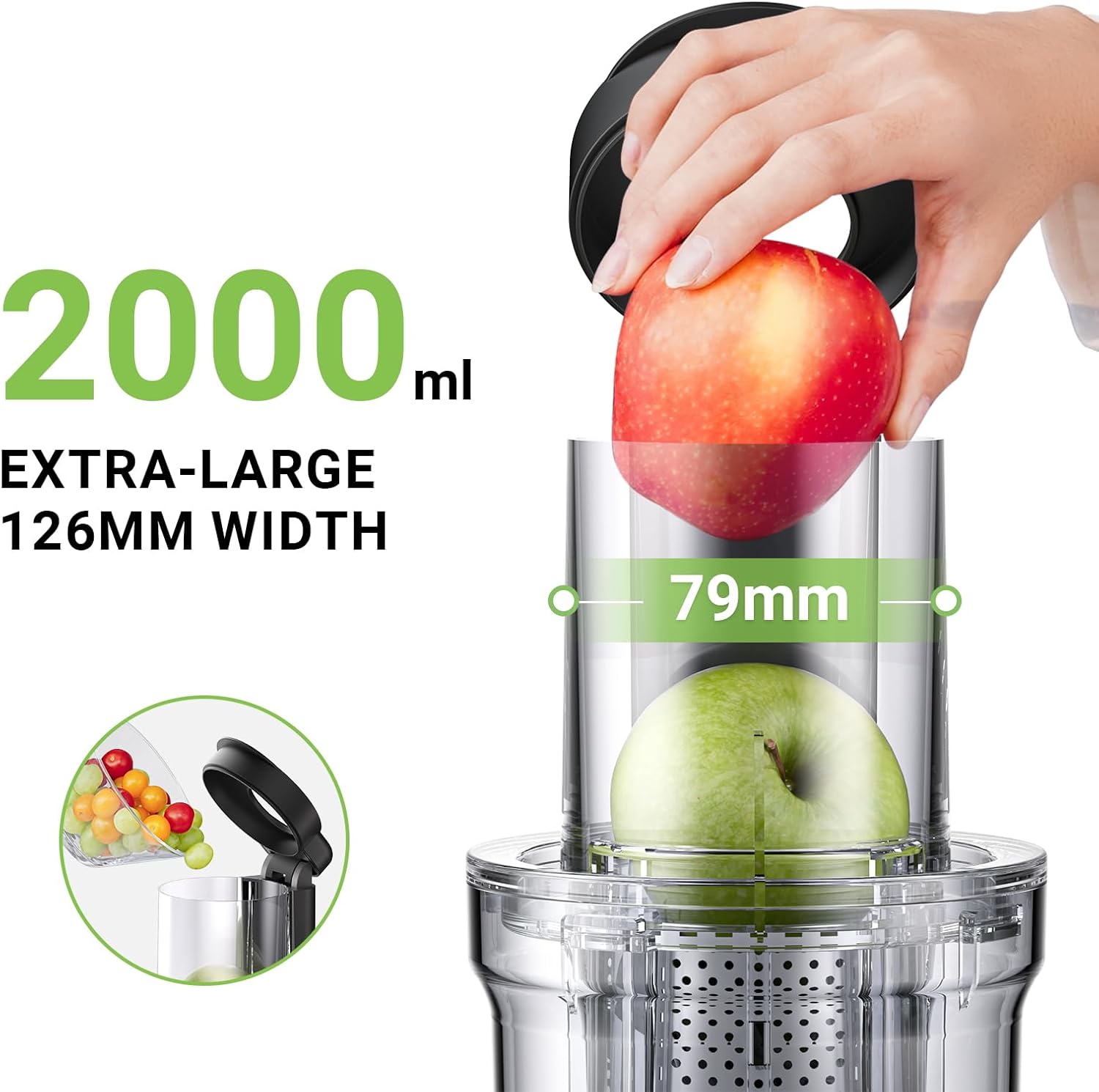 AMZCHEF Cold Press Juicer, Juicer Machines - 5.2