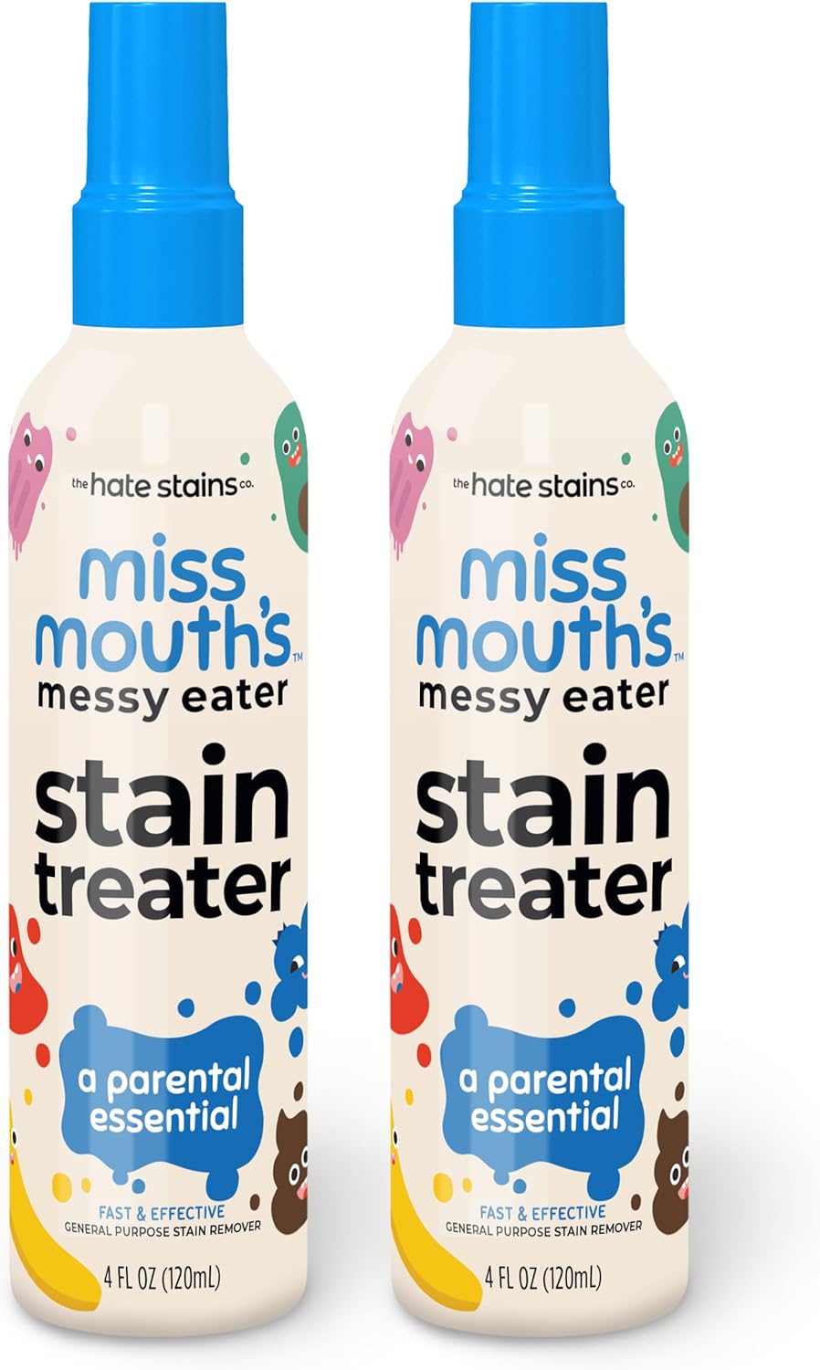 Miss Mouth's Messy Eater Stain Treater Spray - 4oz Stain Remover - Newborn & Baby Essentials - No Dry Cleaning Food, Grease, Coffee Off Laundry, Underwear, Fabric