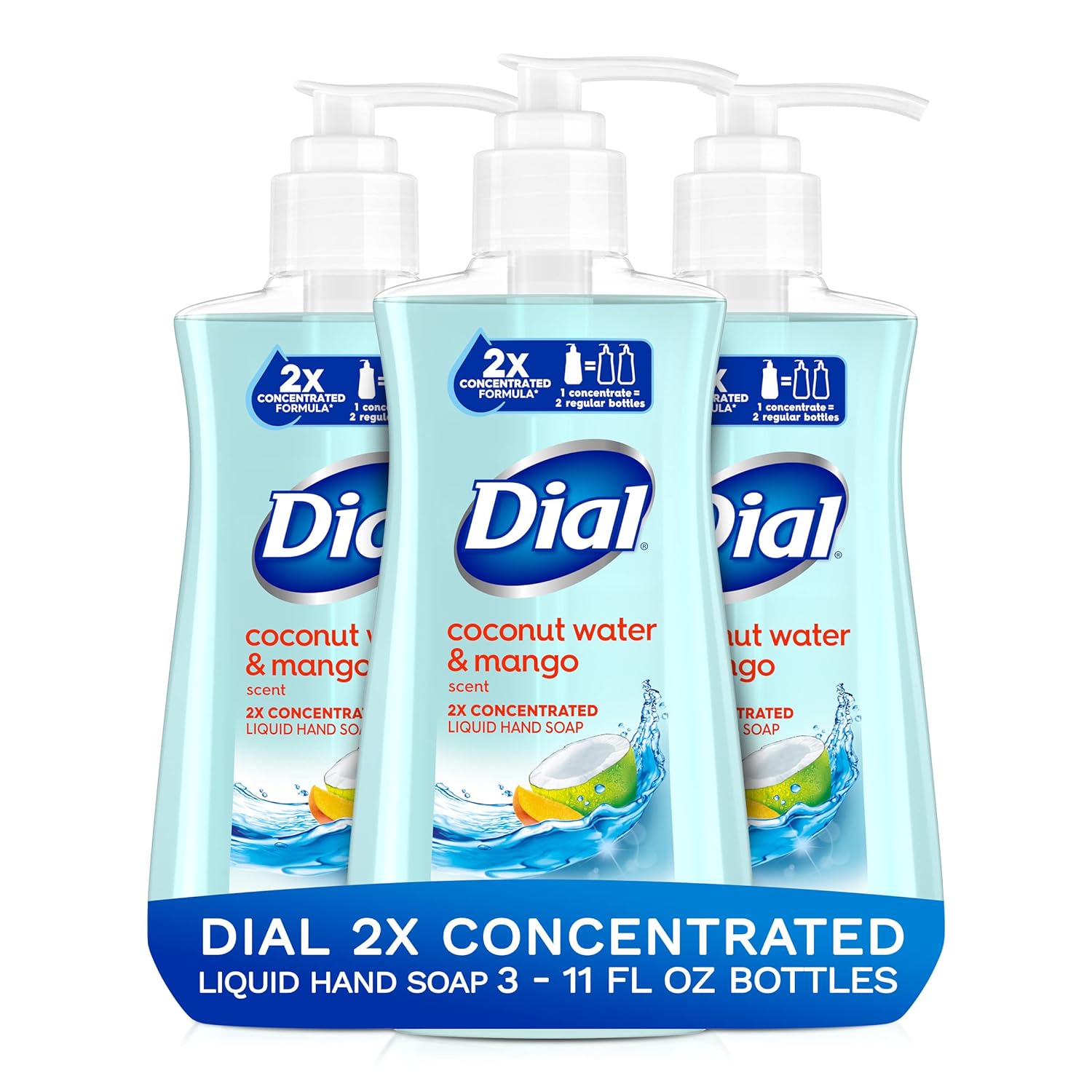 Dial Antibacterial Liquid Hand Soap, Spring Water, 11 fl oz (Pack of 4)