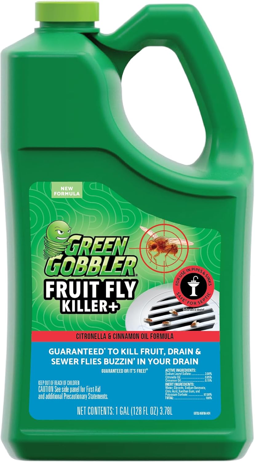 Green Gobbler Drai FLI Fruit Goodbye Gel Treatment | Drain Fly Killer, Assorted