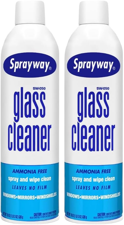 Sprayway Glass Cleaner Aerosol Spray, 19 Oz, Pack of 2