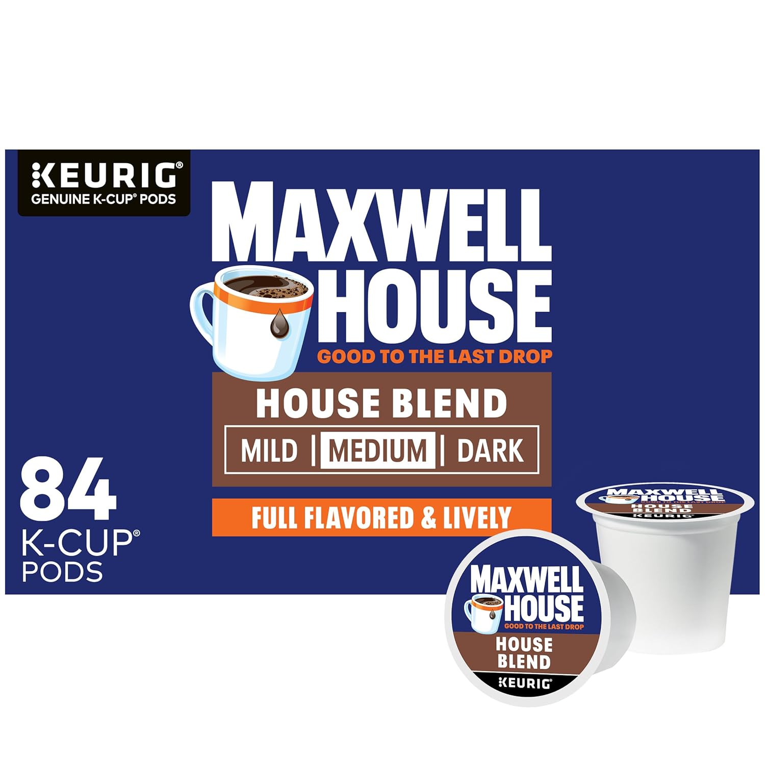 Maxwell House House Blend Medium Roast K-Cup Coffee Pods (84 ct Box)