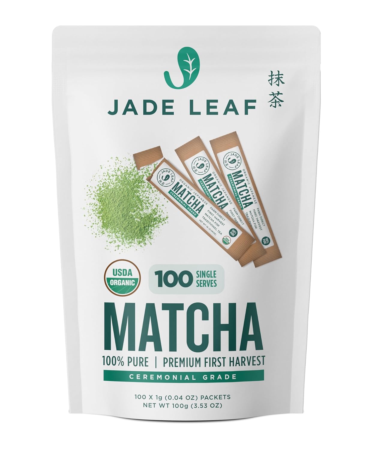 Jade Leaf Matcha Organic Café Style Sweetened Matcha Latte Premium Barista Crafted Mix - Original - Authentically Japanese (5.3 Ounce Pouch)