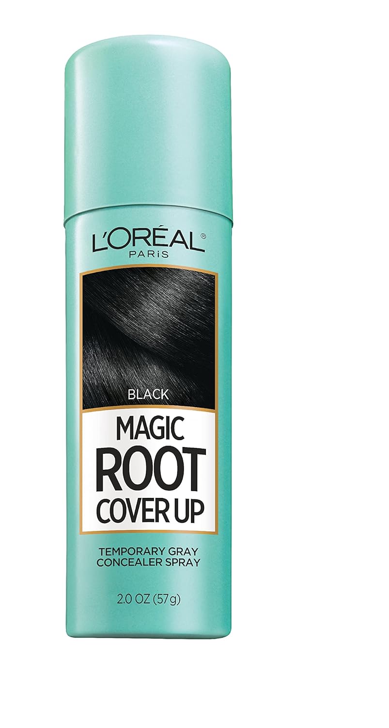 L'Oreal Paris Root Cover Up Temporary Gray Concealer Spray, Hair Color Spray with Filling & Thickening Coverage, Dark Brown, Pack of 2, Packaging May Vary