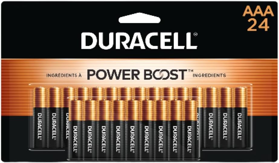 Duracell Coppertop AAA Batteries with Power Boost Ingredients, 24 Count Pack Triple A Battery with Long-Lasting Power, Alkaline AAA Battery for Household and Office Devices