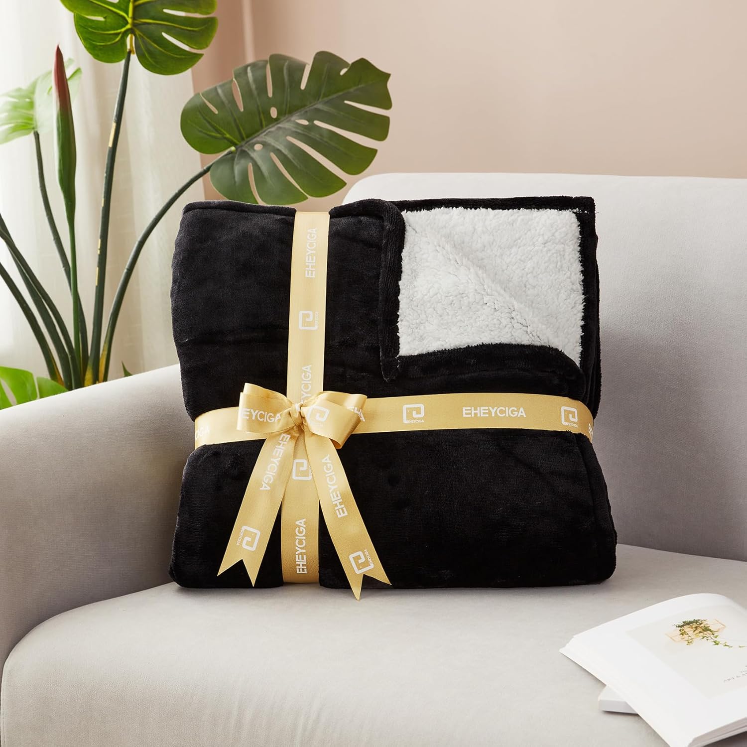 EHEYCIGA Heated Blanket Electric Blanket Throw - Heating Blanket with 9 Heating Levels & 10 Hours Auto Off, Soft Cozy Sherpa Washable Blanket with Fast Heating, 50 x 60 Inches