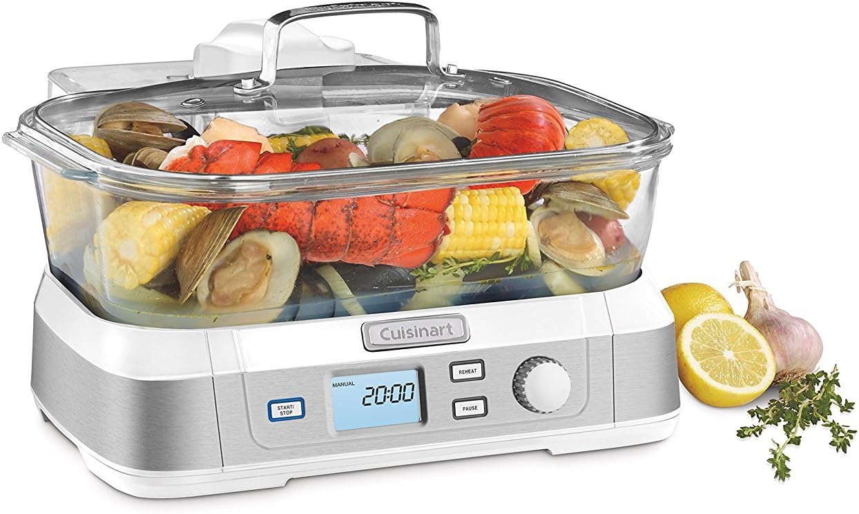 Cuisinart STM-1000 Cook Fresh Digital Glass Steamer, One Size, Stainless Steel