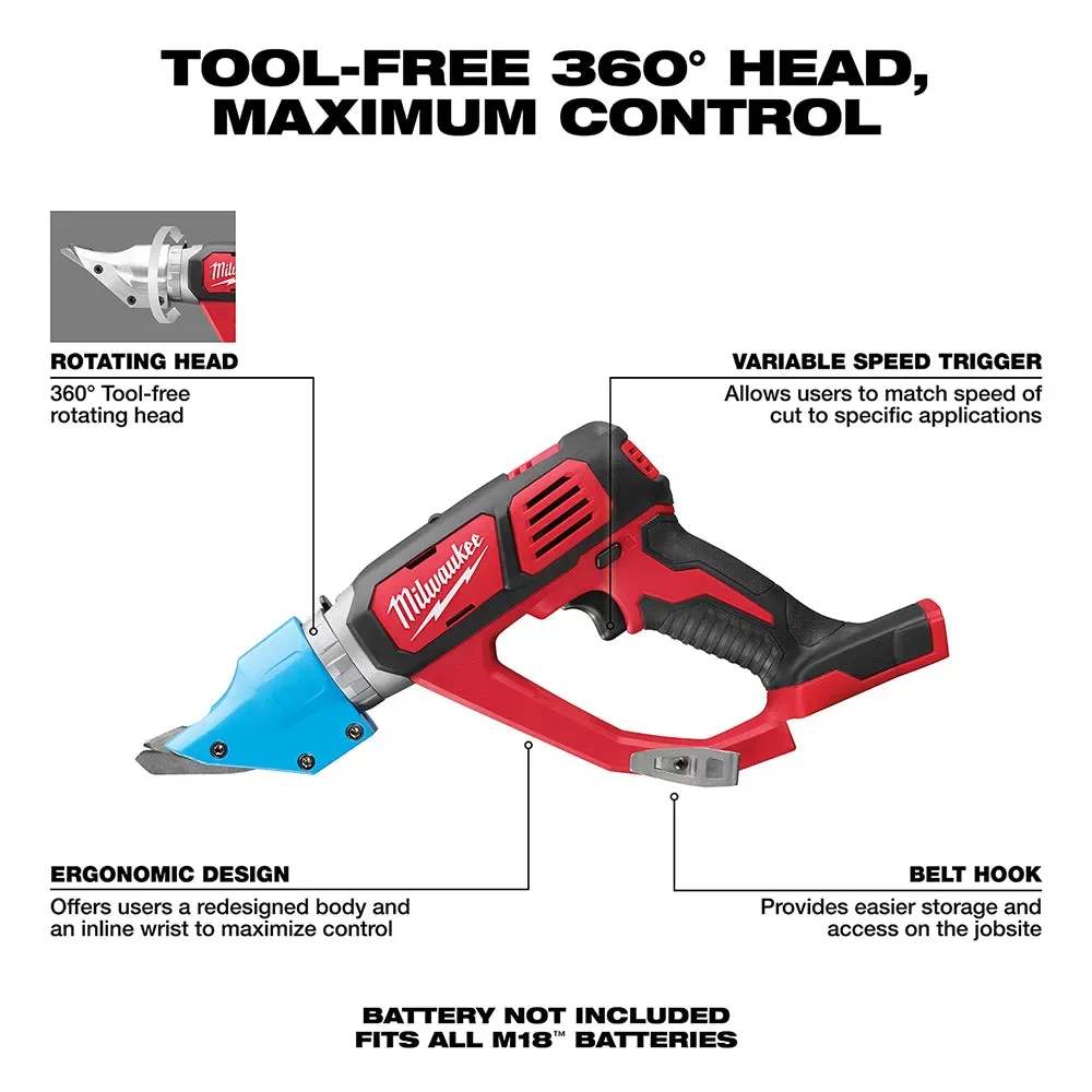 Milwaukee 2636-20 M18 18V 14 Gauge Double Cut Shear - Bare Tool