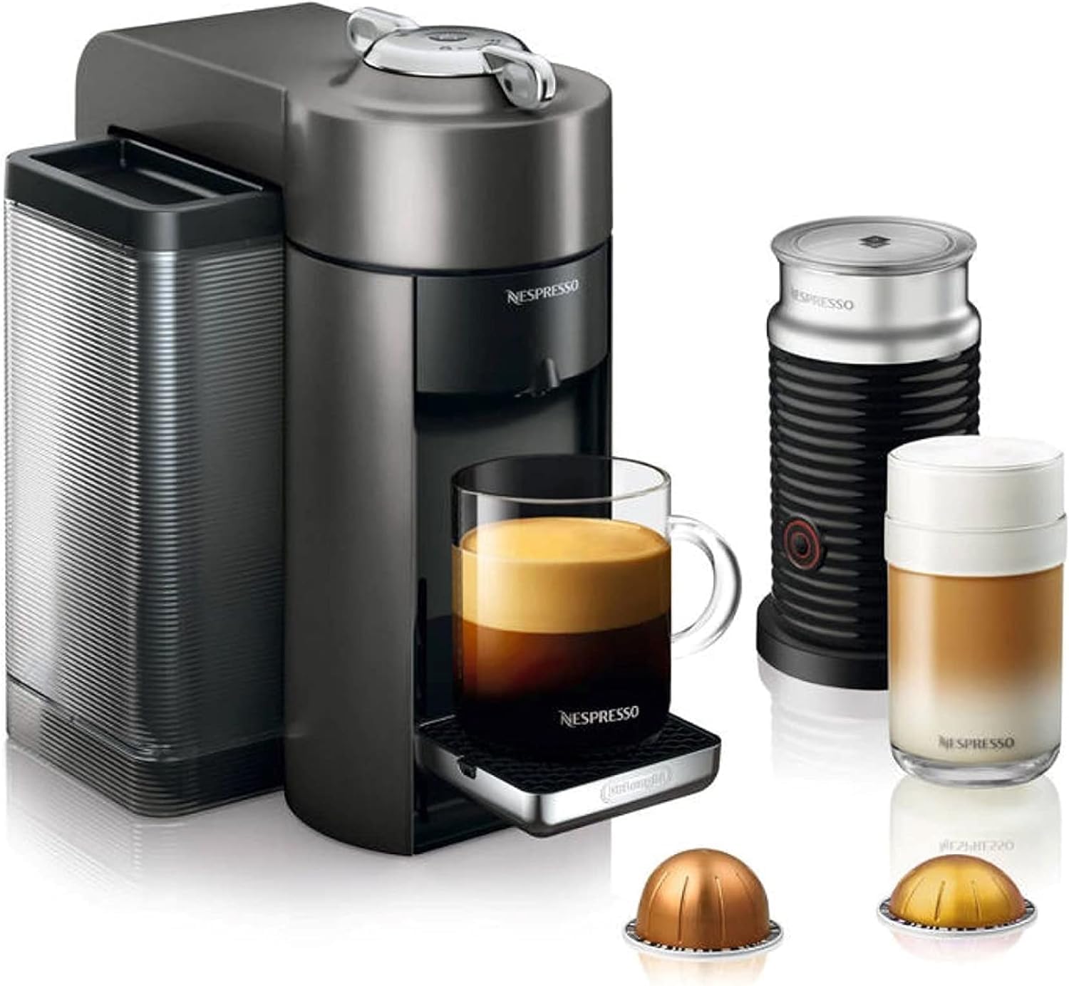 Nespresso Vertuo Coffee and Espresso Maker,1597 ml, by De'Longhi, Graphite Metal