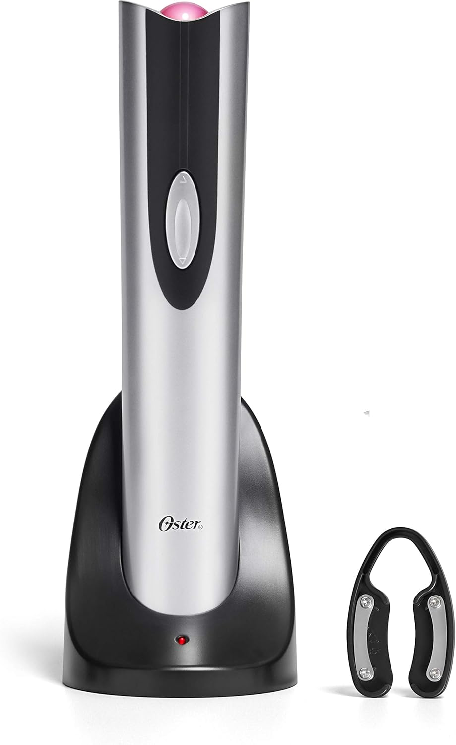 Oster Cordless Electric Wine Bottle Opener with Foil Cutter, FFP, One, Silver