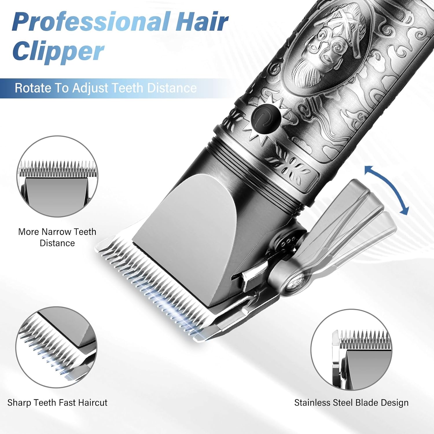 GSKY Hair Clippers for Men Professional, Beard Trimmer Kits & Sets, Cordless Mens Hair Trimmer, Electric Shavers, Haircutting Machine with LED Display, for Barber