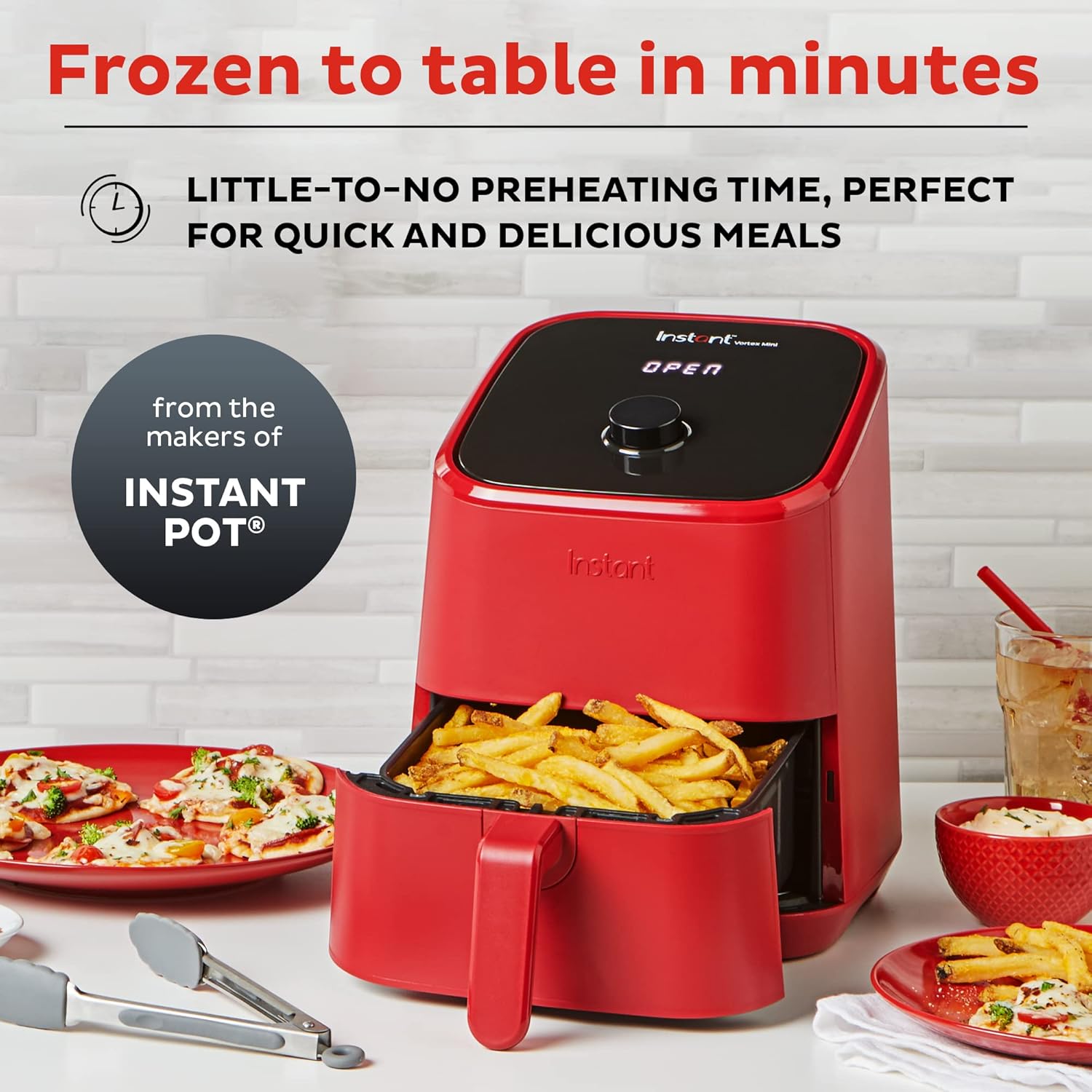 Instant Vortex 2QT Mini Air Fryer, Small Air fryer that Crisps, Reheats, Bakes, Roasts for Quick Easy Meals, Includes over 100 In-App Recipes, is Dishwasher-Safe, from the Makers of Instant Pot, Black