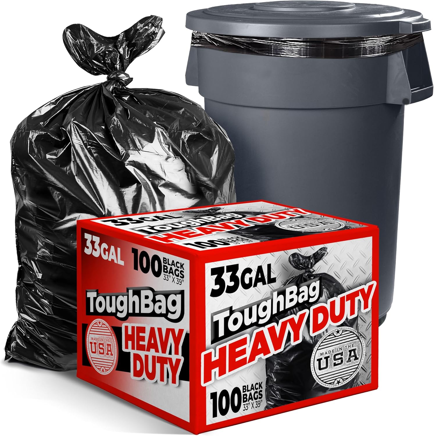ToughBag 30-33 Gallon Trash Bags, 32 x 38