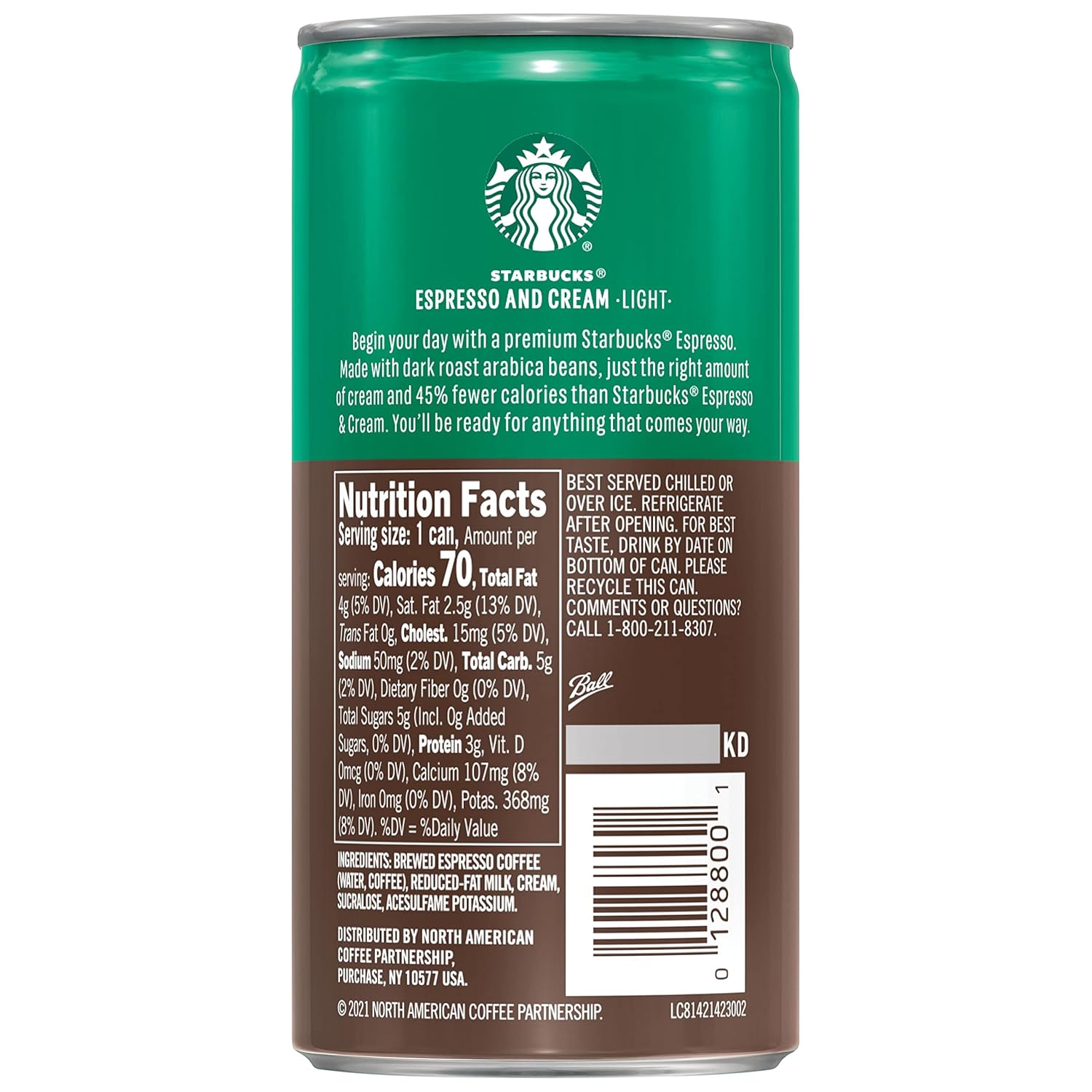 Starbucks - RTD Coffee Espresso And Cream, 6.5oz Cans (12 Pack) (Packaging May Vary)
