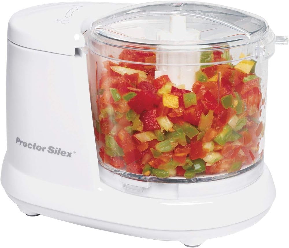 Proctor Silex Durable Electric Vegetable Chopper & Mini Food Processor for Chopping, Puree & Emulsify, 1.5 cups, Black