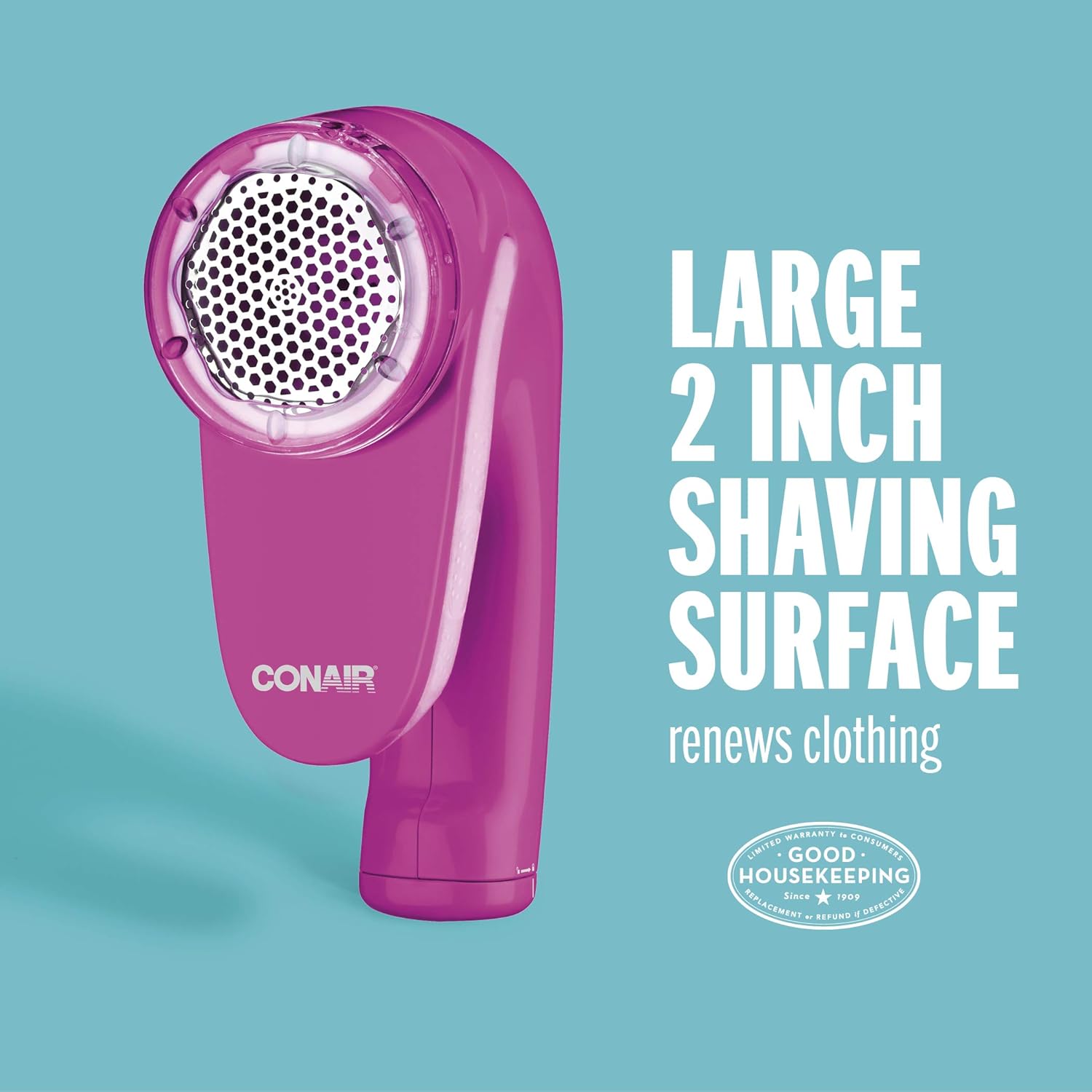 Conair Fabric Shaver and Lint Remover, Battery Operated Portable Fabric Shaver, White