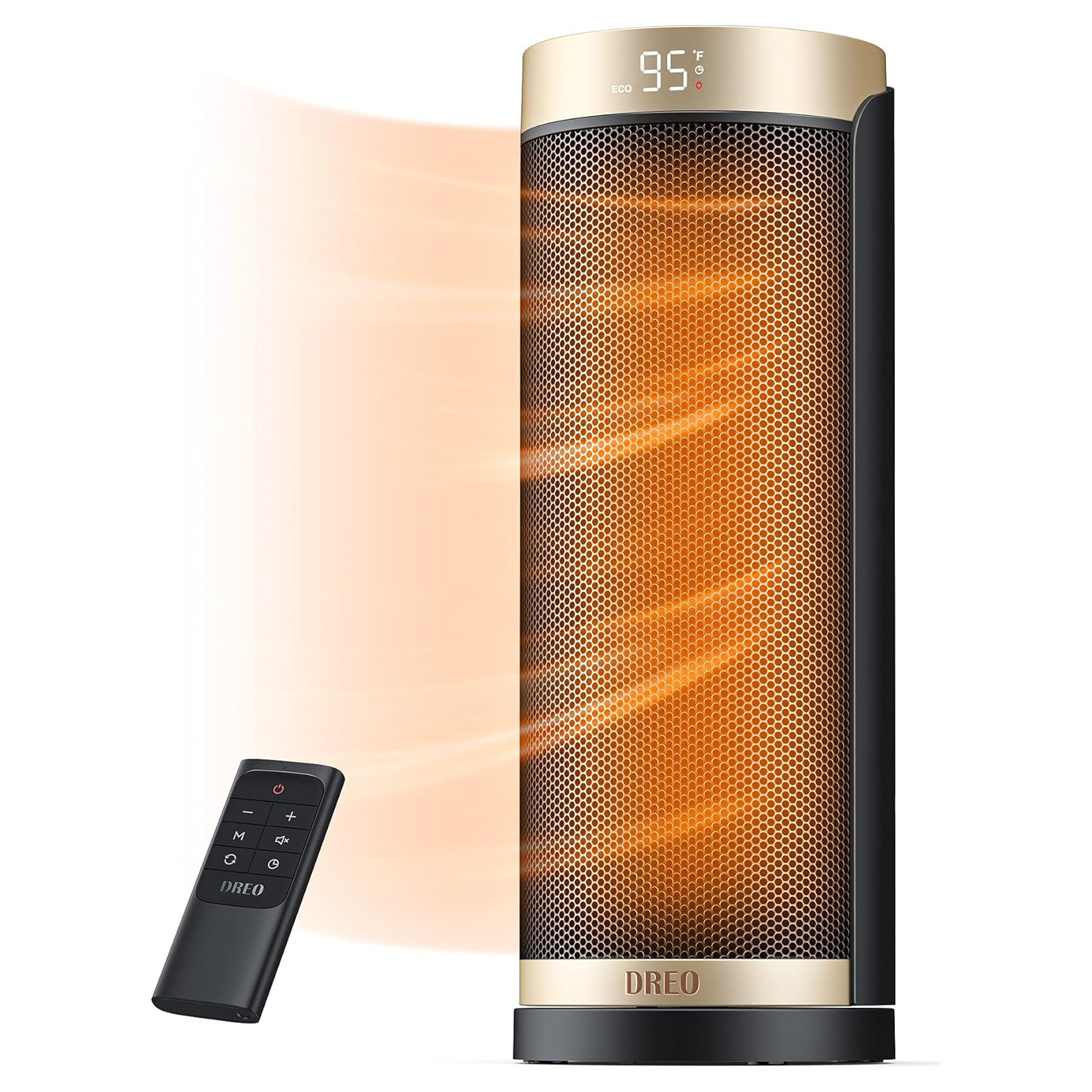 Dreo Space Heater, 1500W PTC Ceramic Heaters for Indoor Use with Remote,70° Oscillation, 1-12H Timer, Electric Heaters with Thermostat, Fast and Safe Portable Heater for Office, Bedroom, Large Room