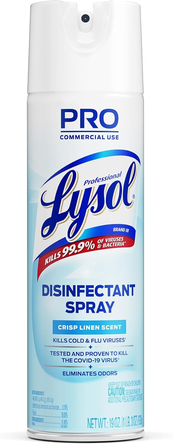 Professional Lysol Disinfectant Spray, Crisp Linen, 228oz (12X19oz)