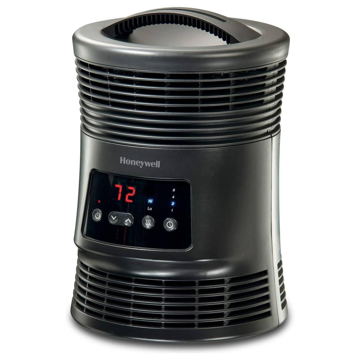 Honeywell HHF360V 360 Degree Surround Fan Forced Heater with Surround Heat Output Charcoal Grey Energy Efficient Portable Heater with Adjustable Thermostat & 2 Heat Settings, Small
