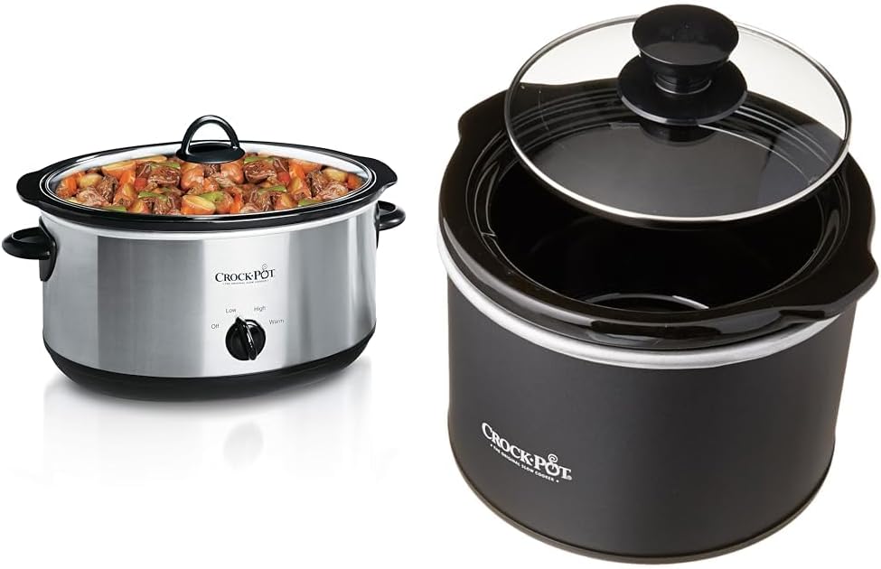 Crockpot Manual 3-Quart Slow Cooker, Silver