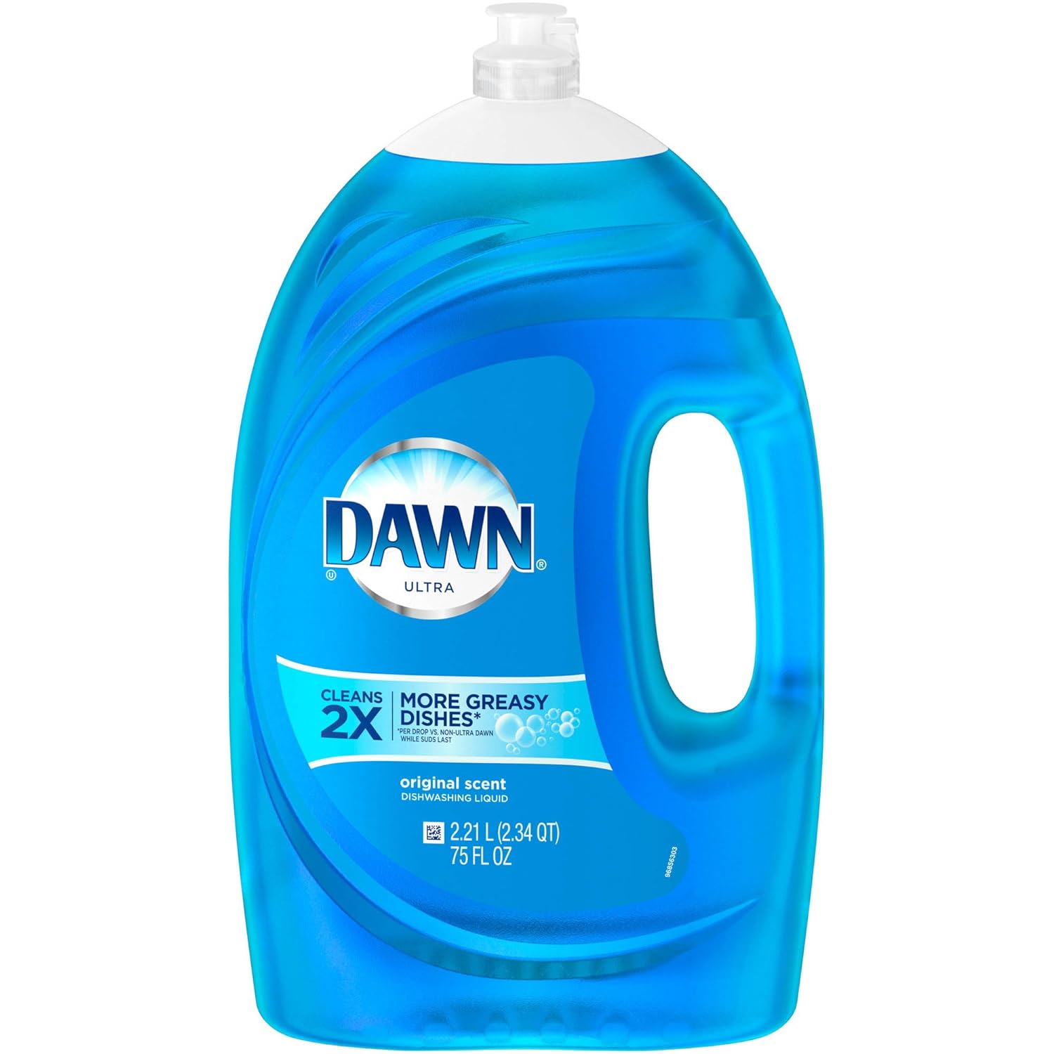 Dawn Dish Soap Squeeze Bottle, EZ-Squeeze Platinum Dish Soap Liquid+Non-Scratch Sponges for Dishes,Refreshing Rain,Includes 3x18oz Bottles+2 Sponges