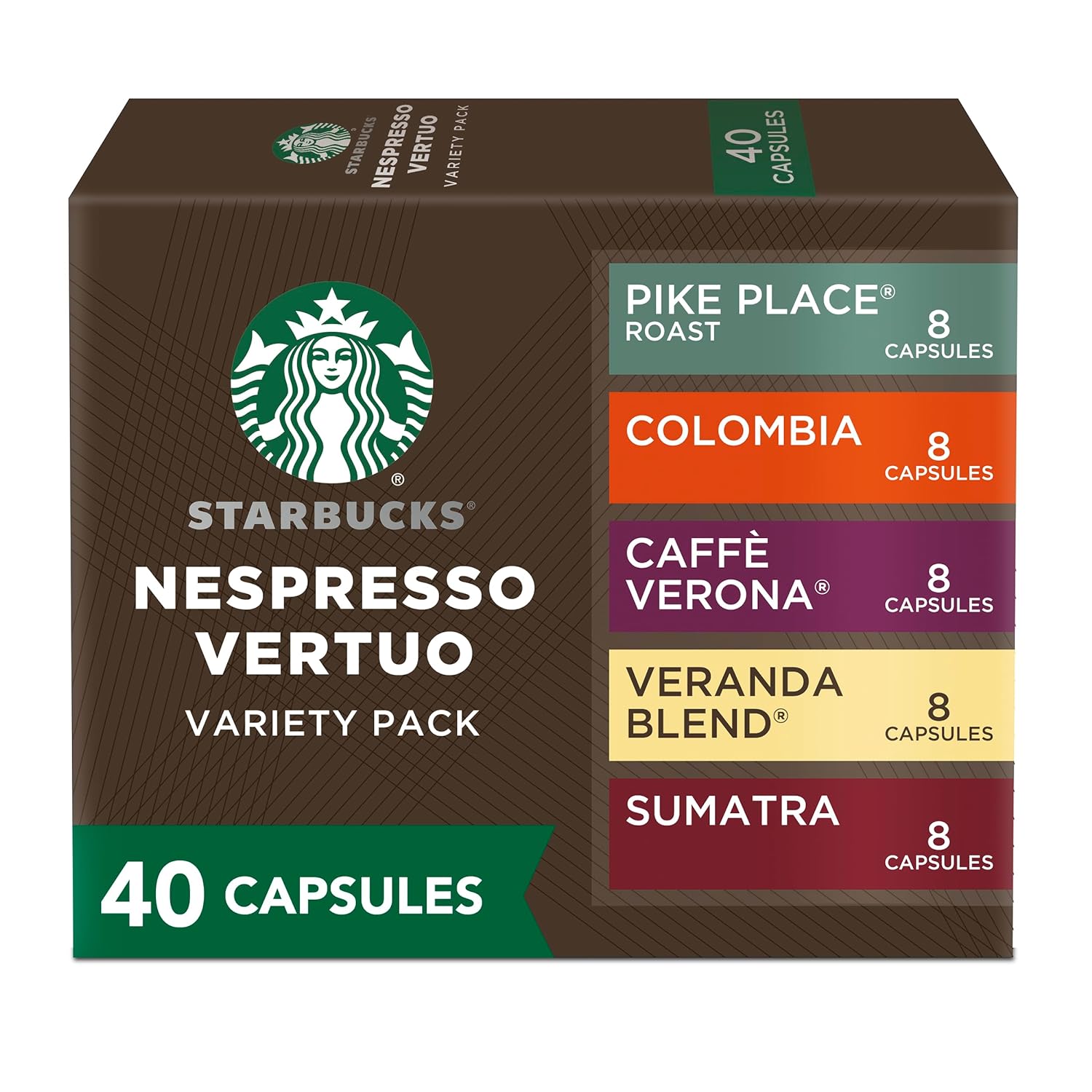 Starbucks by Nespresso Vertuo, Pike Place, Medium Roast Coffee 32-count Coffee Pods, Brews 7.8 oz.