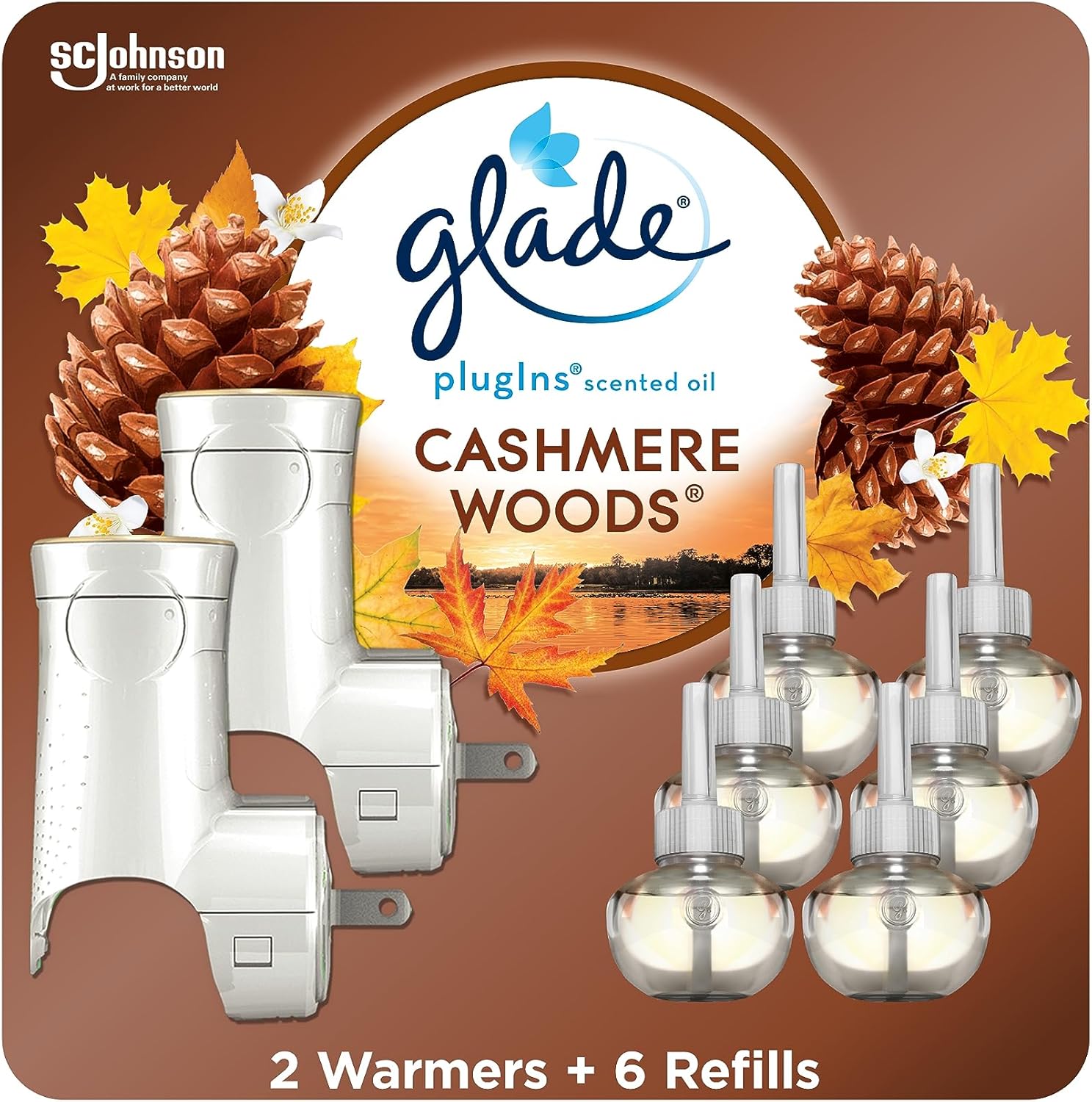 Glade PlugIns Air Freshener Starter Kit, Scented and Essential Oils for Home and Bathroom, Clean Linen, 4.02 Fl Oz, 2 Warmers and 6 Refills
