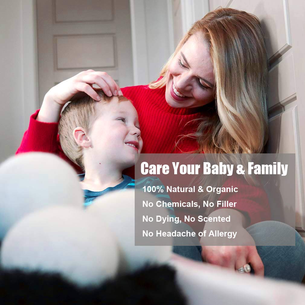 Wool Dryer Balls 6 Pack XL, 3